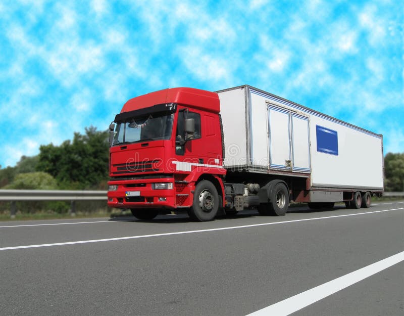 Diesel Heavy Cargo Van (fuel Lorry), Highway Stock Photo Image of