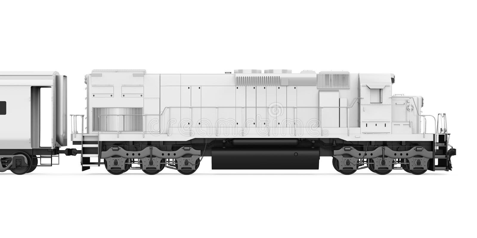 Diesel Locomotive and Tank Car. Side View Stock Photo - Image of ...