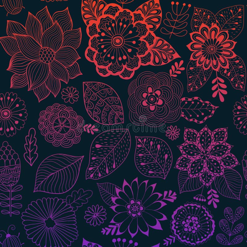 Vector flower pattern. Colorful seamless botanic texture, detailed flowers illustrations. All elements are not cropped and hidden under mask. Doodle style, spring floral background. Vector flower pattern. Colorful seamless botanic texture, detailed flowers illustrations. All elements are not cropped and hidden under mask. Doodle style, spring floral background