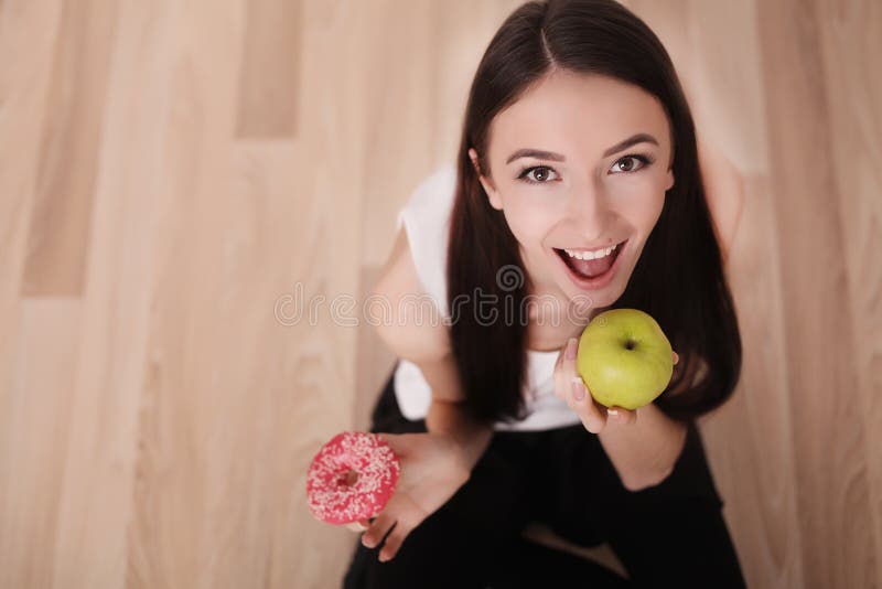 Diet And Fast Food Concept Overweight Woman Standing On Weighing Scale