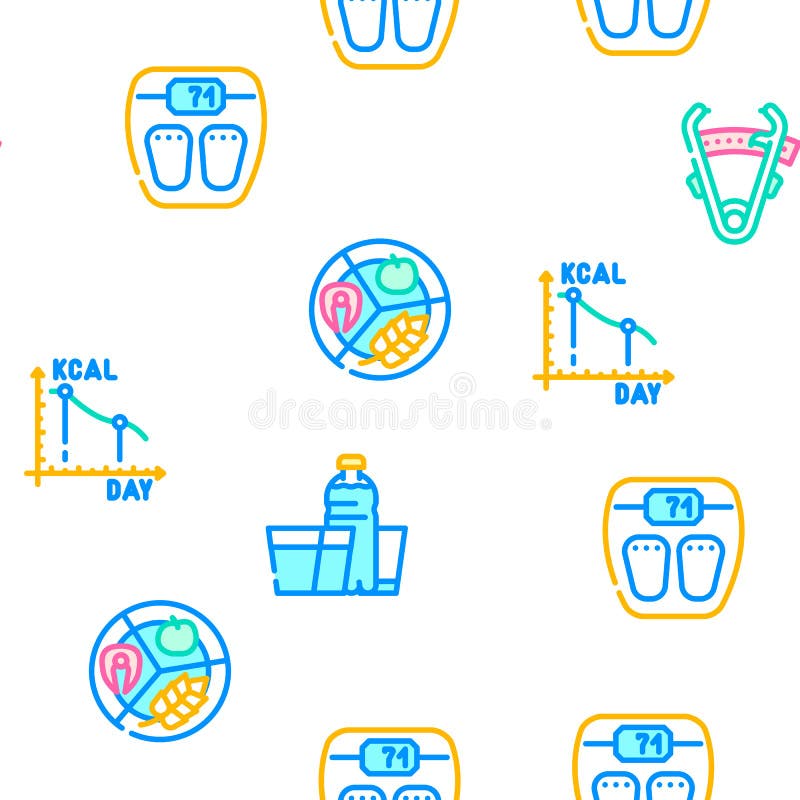 Diet Products And Tool Vector Seamless Pattern royalty free illustration