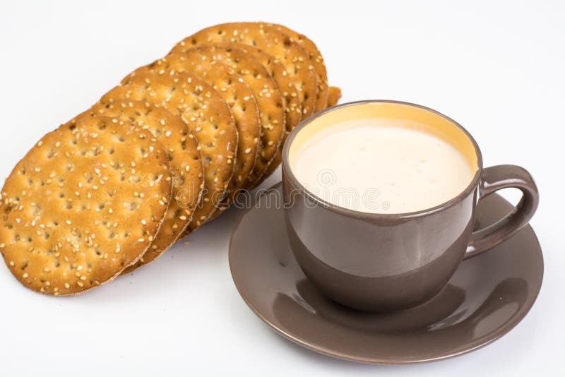 Dietary Menu Whole Wheat Bread and Yogurt in a Cup Stock Photo Image