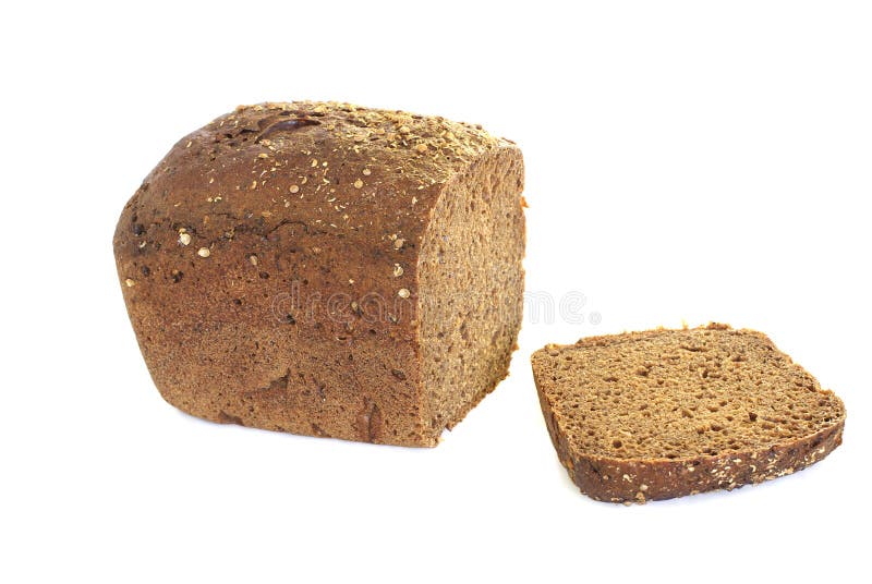 Dietary Rye Bread, with Herbs, Isolated on White Stock Image Image of
