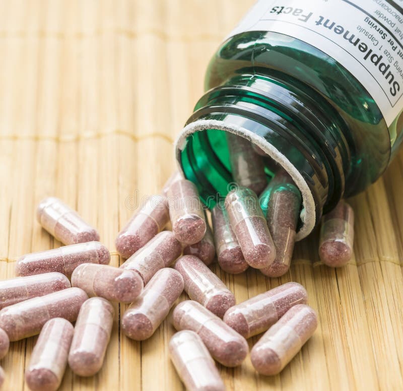 Dietary Supplement Capsules. Stock Photo Image of container, medical