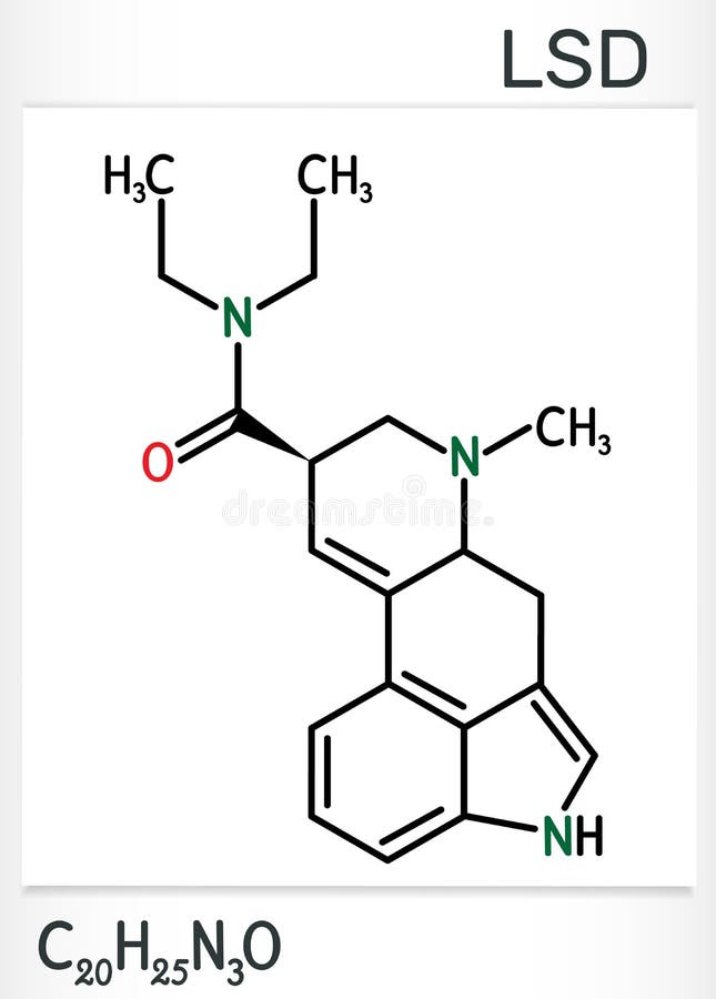 Diethylamide Di Acido Lisergico Lsd Formula Chimica St Molecolare Illustrazione Di Stock Illustrazione Di Painkiller Grafico
