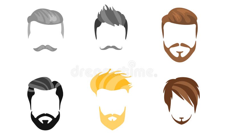 Diferentes Peinados, Barbas Y Bigotes Masculinos, Tipos De Cortes De Pelo,  IlustraciÃ³n Vectorial De Estilo Hipster Ilustración del Vector -  Ilustración de manera, hombres: 158814510