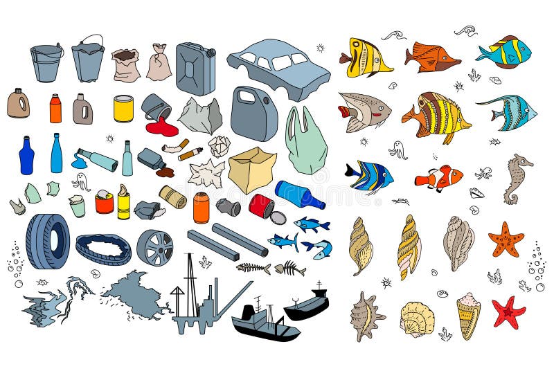 Diferentes Tipos De Basura En Los Océanos, Mar Ilustración del Vector - Ilustración de mundo, diferente: 62585494 Diferentes Tipos De Basura En Los Océanos, Mar Ilustración del Vector - Ilustración de mundo, diferente: 62585494