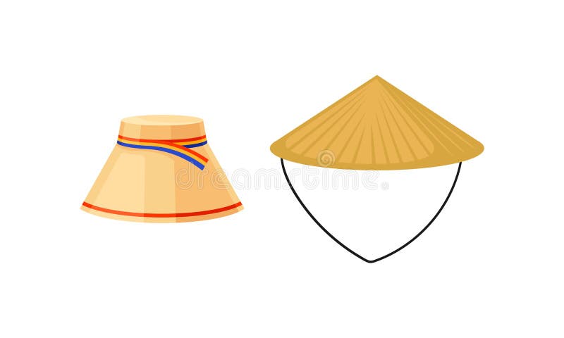 Chapeau De Paille Cône Asiatique. Chapeau Chinois Traditionnel. éléments De  La Culture Chinoise Culture Asiatique