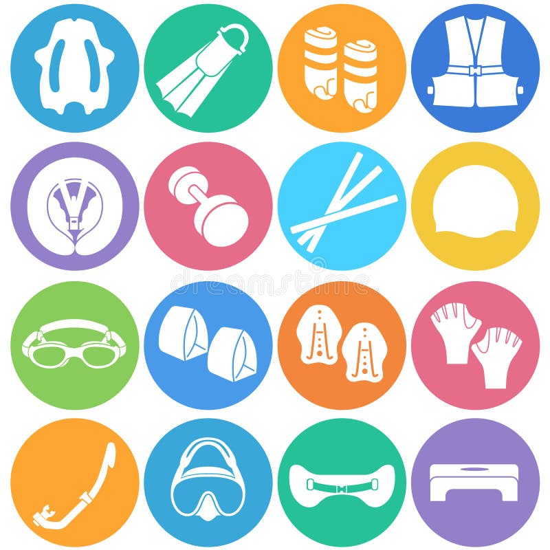 Différents Types D'accessoires Pour La Natation Illustration de