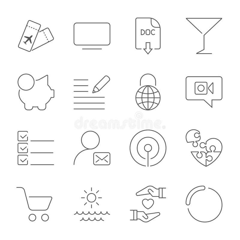 Diff?rentes ic?nes simples r?gl?es Ic?nes universelles ? employer pour le Web et le mobile Ensemble d'UI de base illustration stock Diff?rentes ic?nes simples r?gl?es Ic?nes universelles ? employer pour le Web et le mobile Ensemble d'UI de base illustration stock