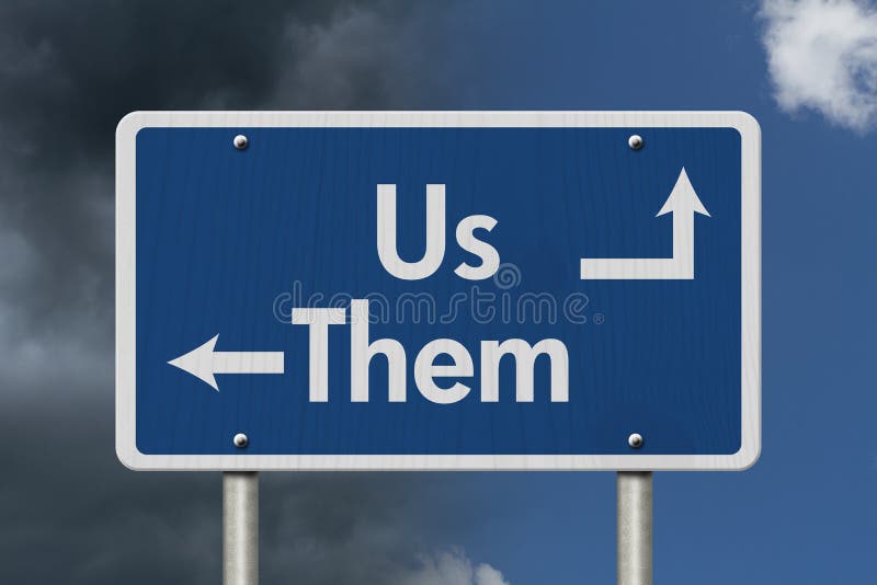 Difference between the Us and the Them stock image
