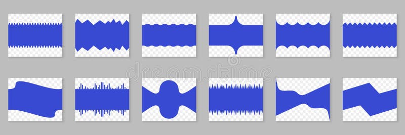 Different Abstract Shapes for Website. Set of Template Web Page Dividers. Separator on Landing Page. Isolated Vector vector illustration