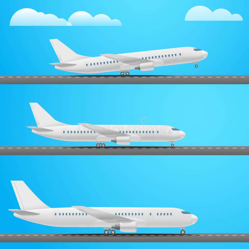 Different aircrafts collection. Flat design vector illustration Different aircrafts collection. Flat design vector illustration