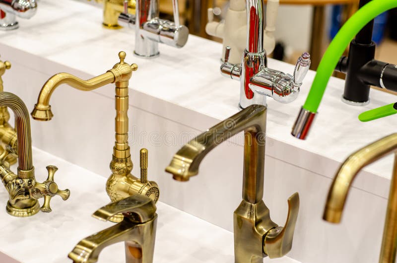 Bathroom Taps stock photo. Image of luxury, metal, ceramic 12862440