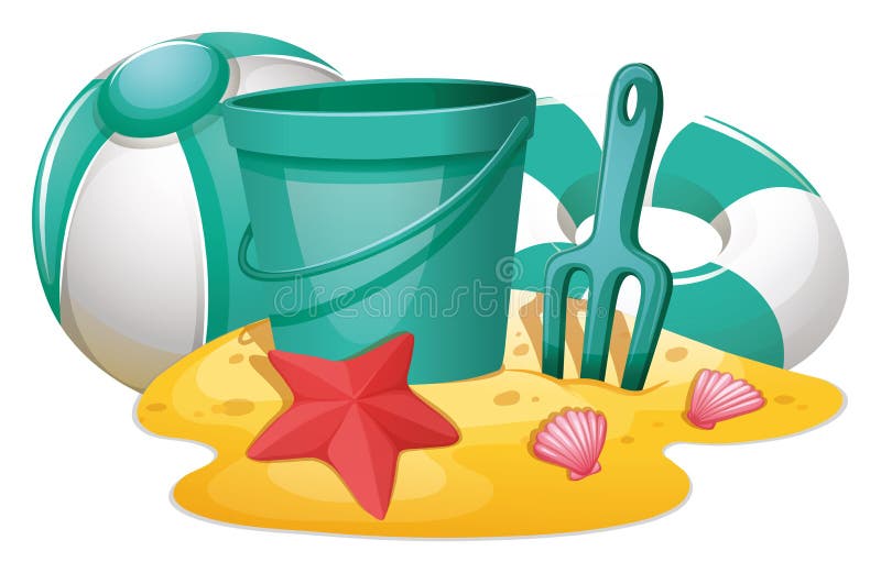 Cartoon sand toys stock vector. Illustration of element - 15005037