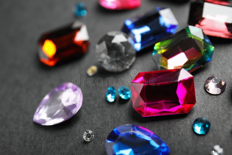 Different beautiful gemstones, closeup royalty free stock photography