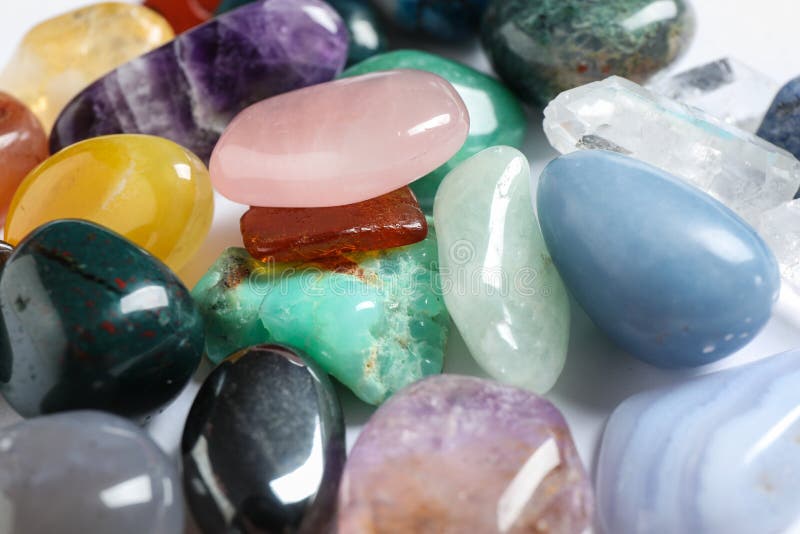 Different beautiful gemstones, closeup royalty free stock image