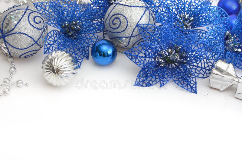 Different Blue and Silver Christmas Decoration Stock Photo Image of
