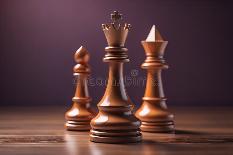 Chess piece on chessboard, competition success and strategy game play,  design created with Generative Ai Stock Illustration