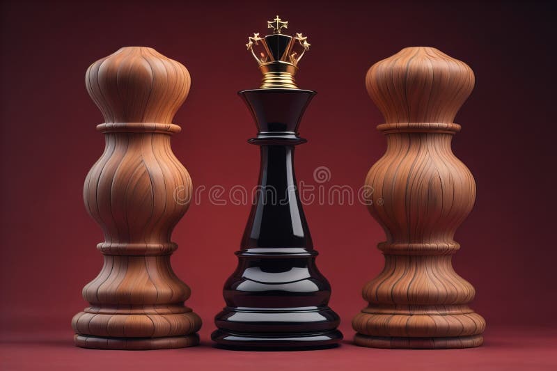 Diferite piese de șah pe fond de culoare solidă. ai generativ royalty free illustration