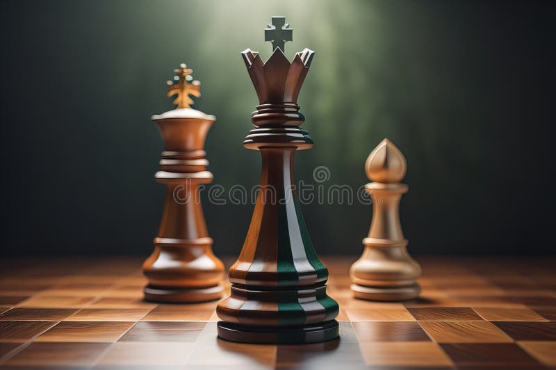 Diferite piese de șah pe fond de culoare solidă. ai generativ royalty free illustration