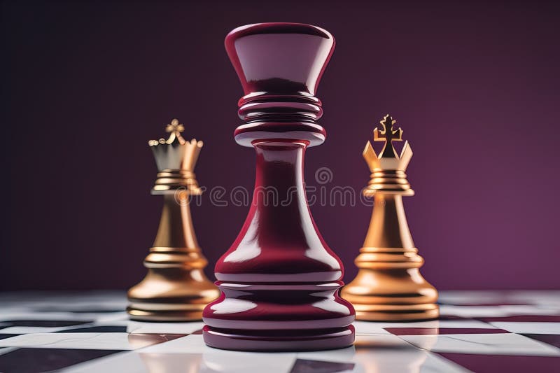 Diferite piese de șah pe fond de culoare solidă. ai generativ royalty free illustration