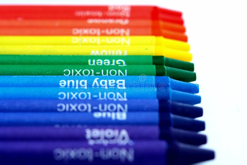 Different Colored Crayons or Coloring Materials Stock Image Image of