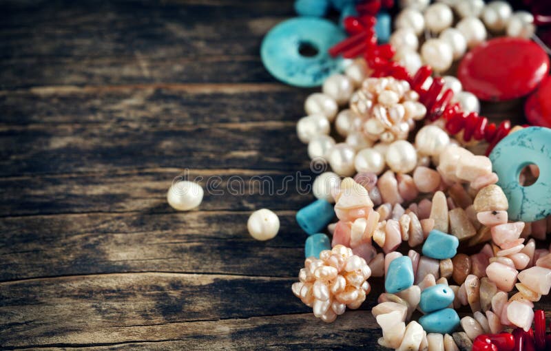 Different colorful beads