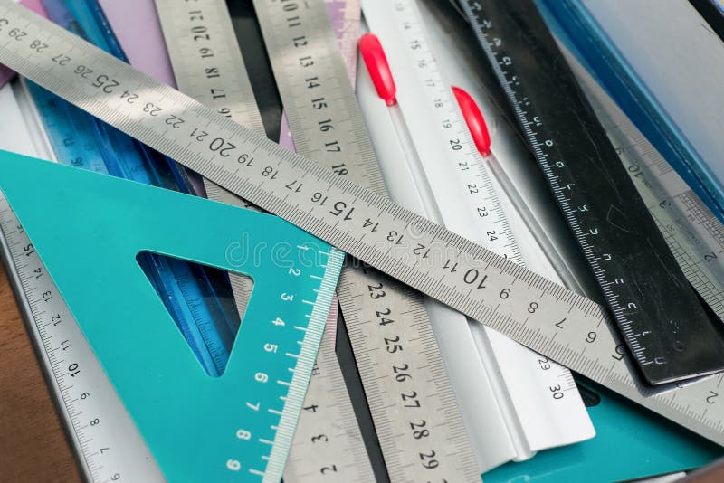 Different colorful rulers royalty free stock photo Different colorful rulers royalty free stock photo