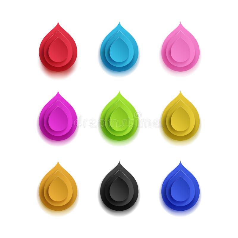 Different colors drops. stock vector. Illustration of droplet - 89499021