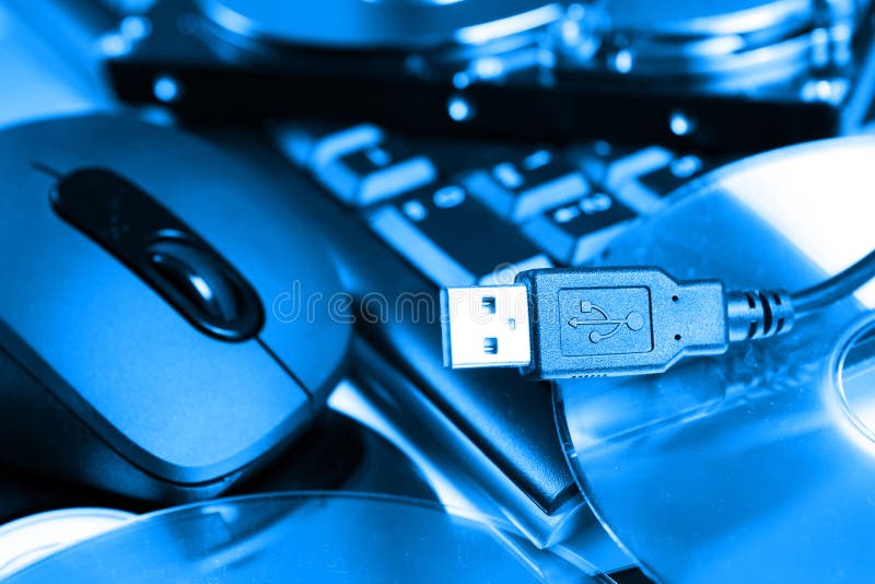 Different computer devices and equipment stock photo