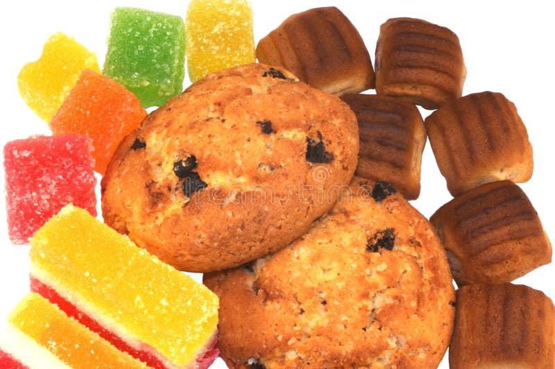 Different cookies with sweets
