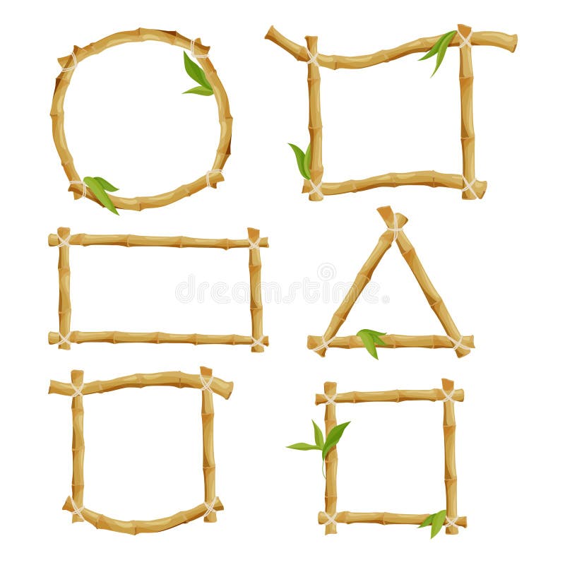 Different decorative frames from bamboo stock illustration Different decorative frames from bamboo stock illustration