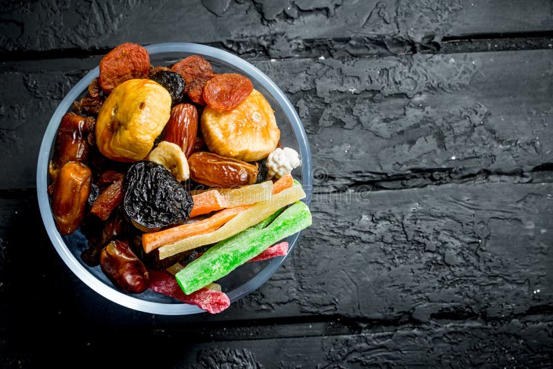 Different Dried Fruit in a Bowl Stock Photo Image of fresh, organic