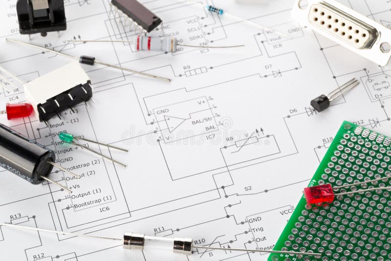 Different Electronic Parts or Components on Pcb Wiring Diagram with
