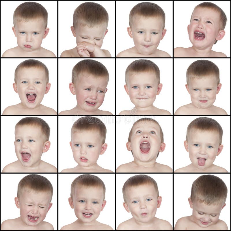 Different Emotions  Cute  Little Boy Stock Photo Image of 