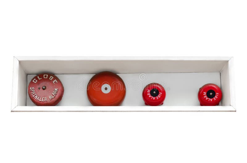 Different external fire alarm sensors located in a row. royalty free stock photo Different external fire alarm sensors located in a row. royalty free stock photo