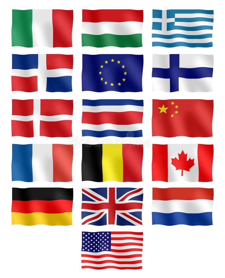 Different flags vector illustration Different flags vector illustration