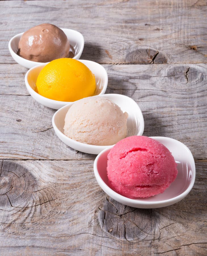 Different flavours of sorbetto