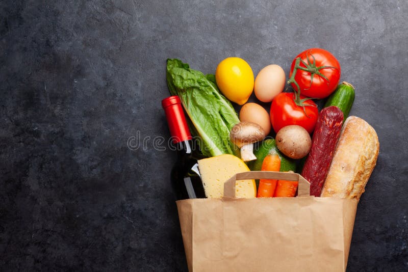 Different Food in Recycling Paper Bag Stock Photo Image of lifestyle