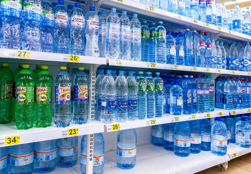 Different Fresh Beverages Ready for Sale in Supermarket Editorial Photo ...