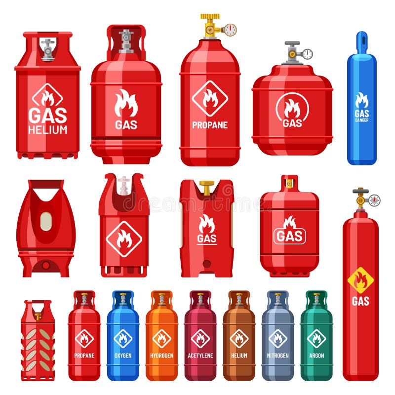 Premium Vector  Red gas cylinder on white background