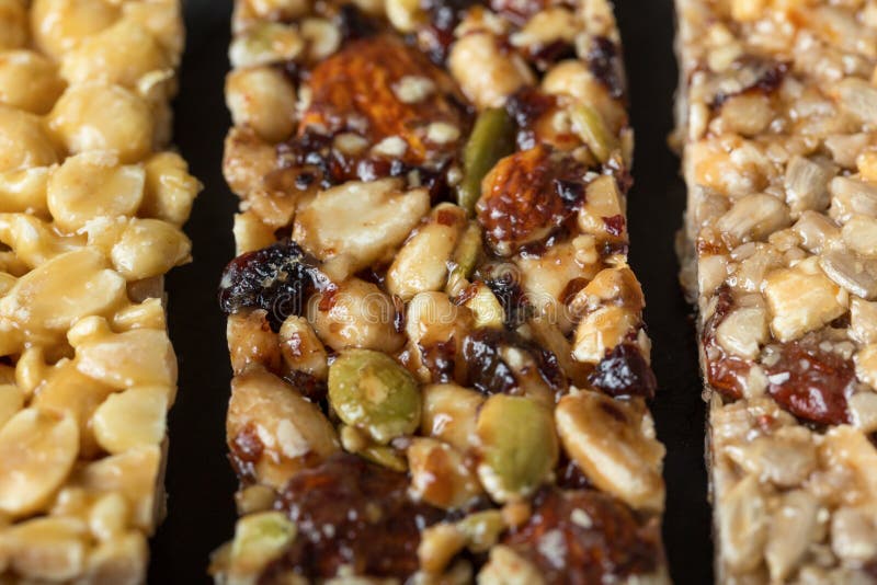 Different Granola Bars Slate Plate Stock Photos Free & RoyaltyFree