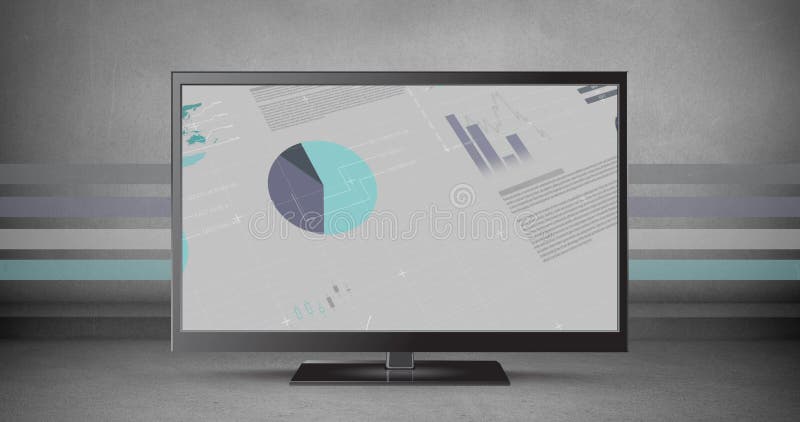 Different graphs in an LCD screen royalty free illustration