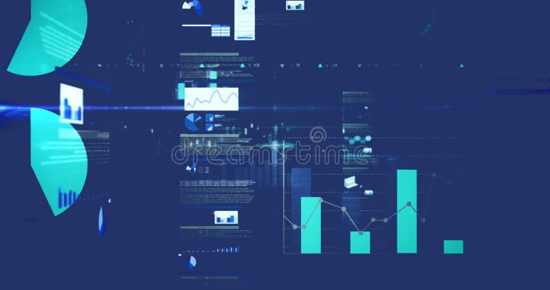 Different graphs and paragraphs vector illustration