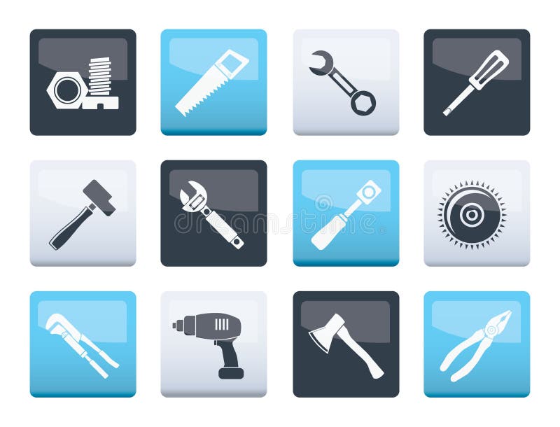 Different kind of tools icons over color background royalty free illustration Different kind of tools icons over color background royalty free illustration