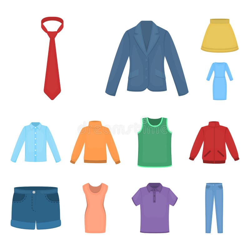 Different Kinds of Clothes Cartoon Icons in Set Collection for Design ...