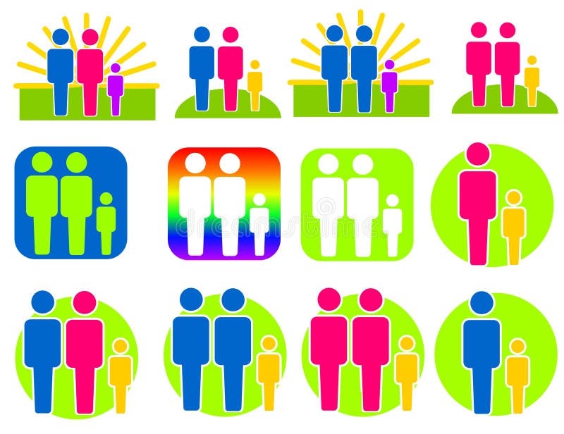 Different Kinds of Families Clip Art royalty free illustration