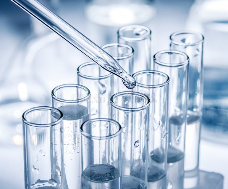 Different Laboratory Beakers and Glassware Stock Photo Image of