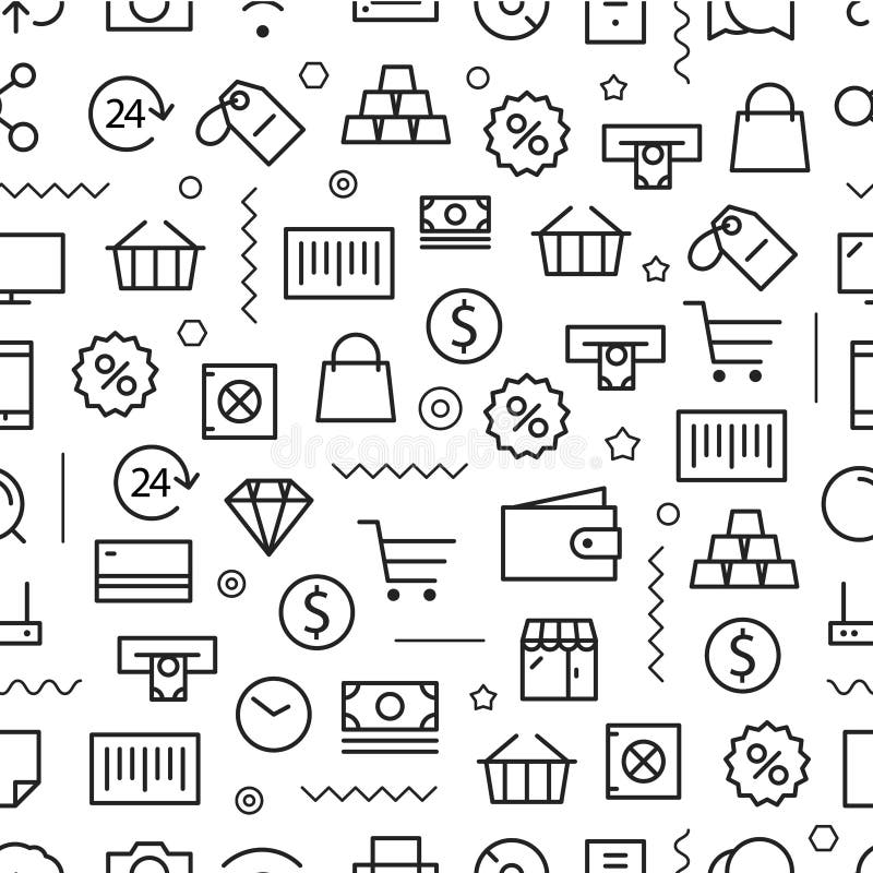 Seamless Pattern Tech Icons Stock Illustrations – 322 Seamless